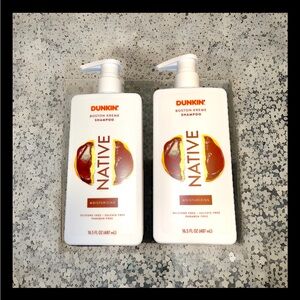 Lot of 2 Identical NATIVE Dunkin' Boston Kreme Moisturizing Shampoo 16.5 OZ each